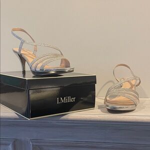 Silver Strappy Women's Heels